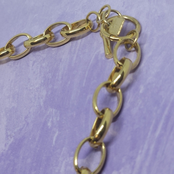 Anne Klein Classic Gold Tone Link Chain Necklace - Picture 4 of 9